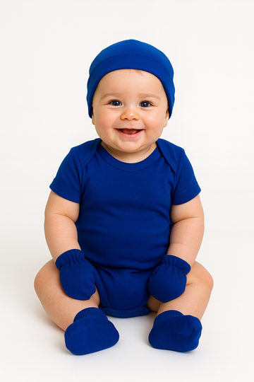 Complete newborn set (Includes 1 romper, booties, mittens, and hat)