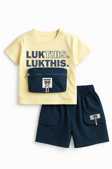 LUK THIS” Fanny-Pack Tee & Cargo Short Set