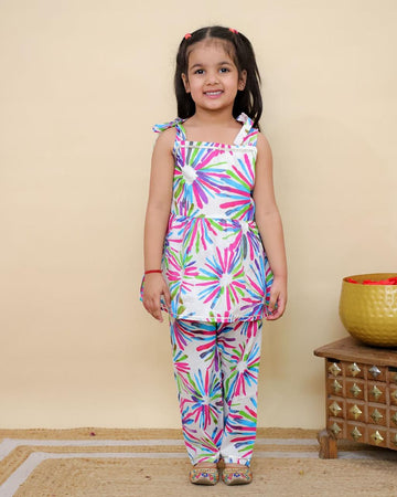 Strap Peplum cord Set