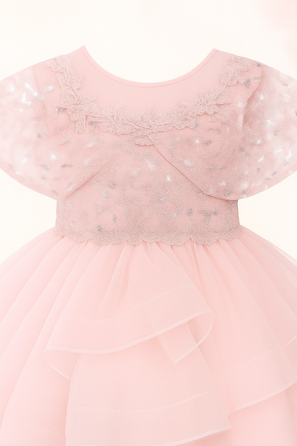Embellished Flutter Sleeve Fit & Flare Dress