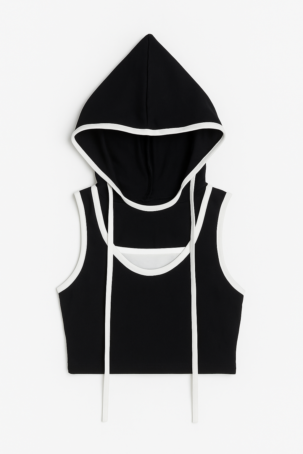 Sleeveless Hooded T-shirt and Shorts Clothing Set For Girls