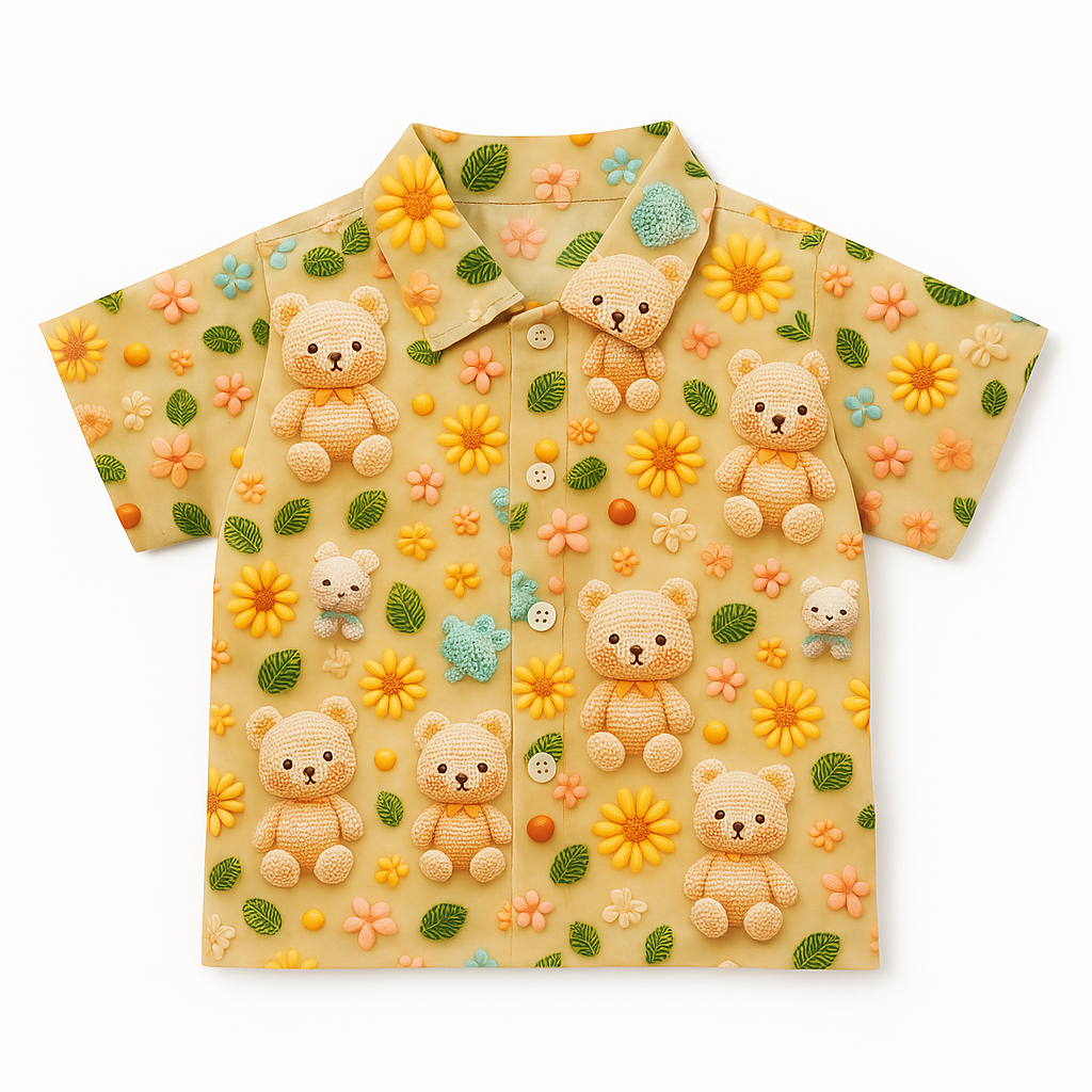 Cartoon Print Cotton Tee and Shorts Combo