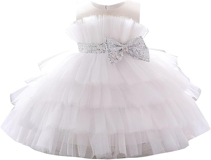 Baby Proud White Party Wear Dress