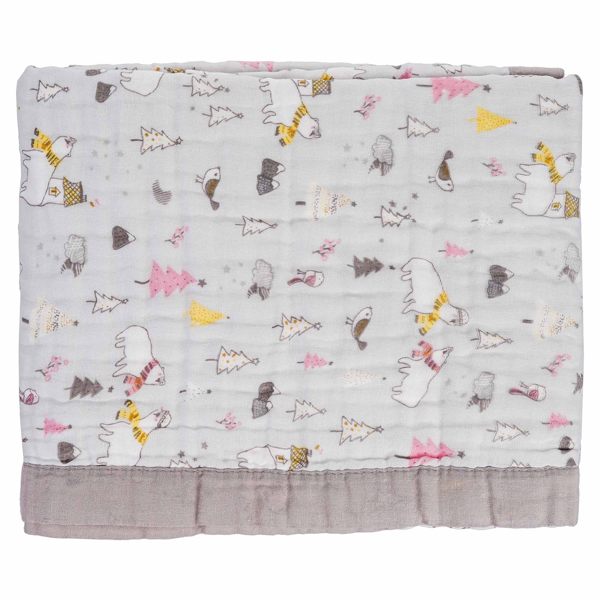 Grey Muslin Blankets for Baby