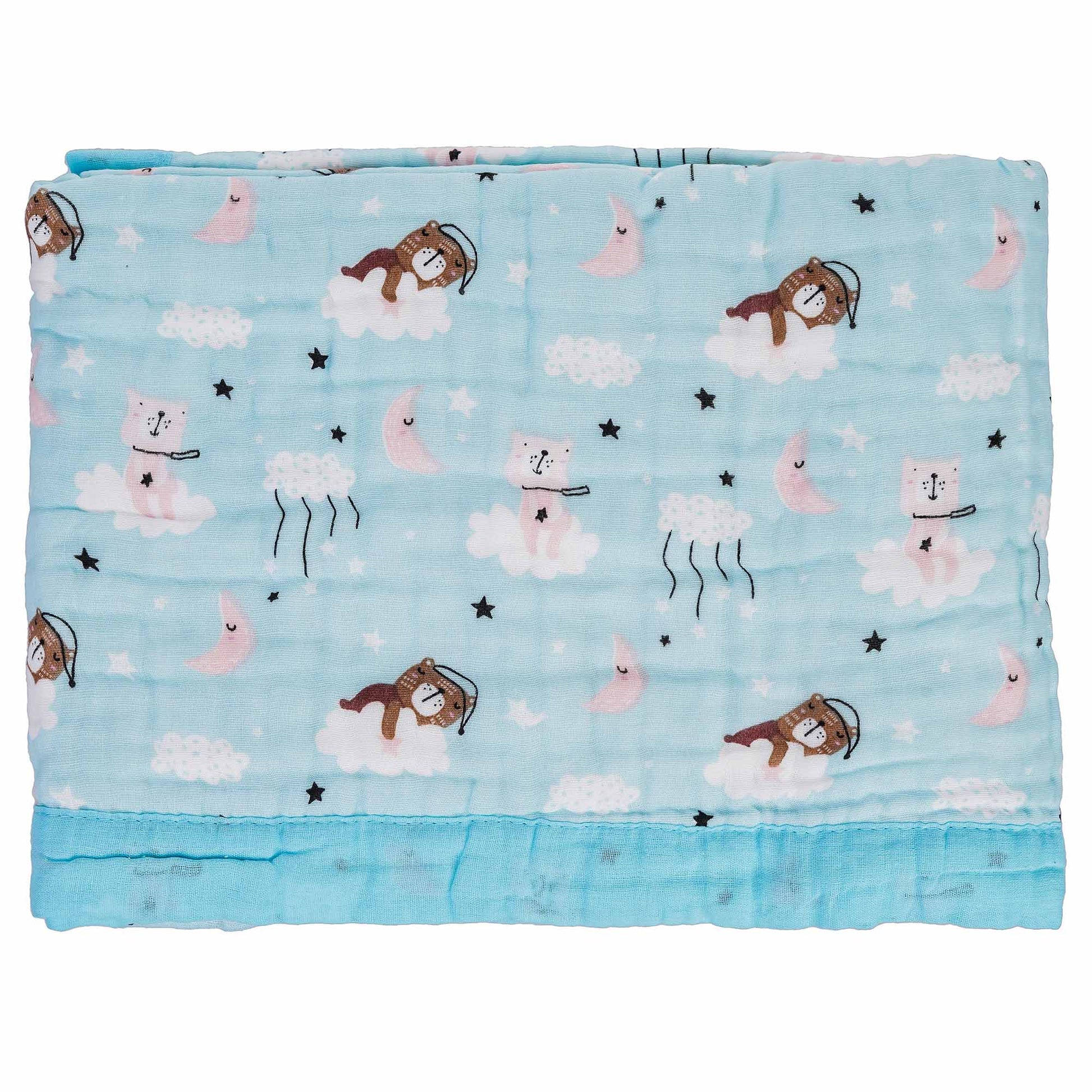 Blue Muslin Blankets for Baby
