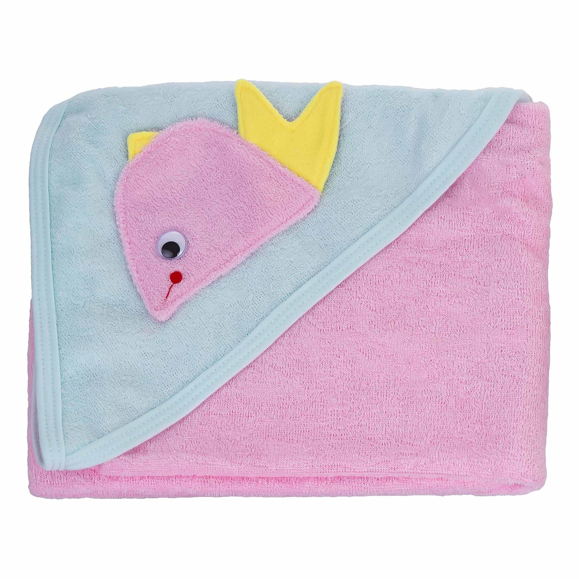 Fish Cap Pink Towel for Baby
