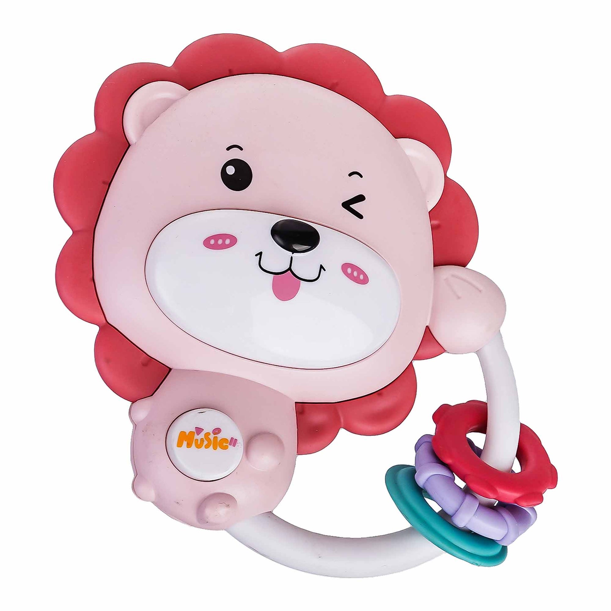 Cute Lion Red Baby Rattle Toy
