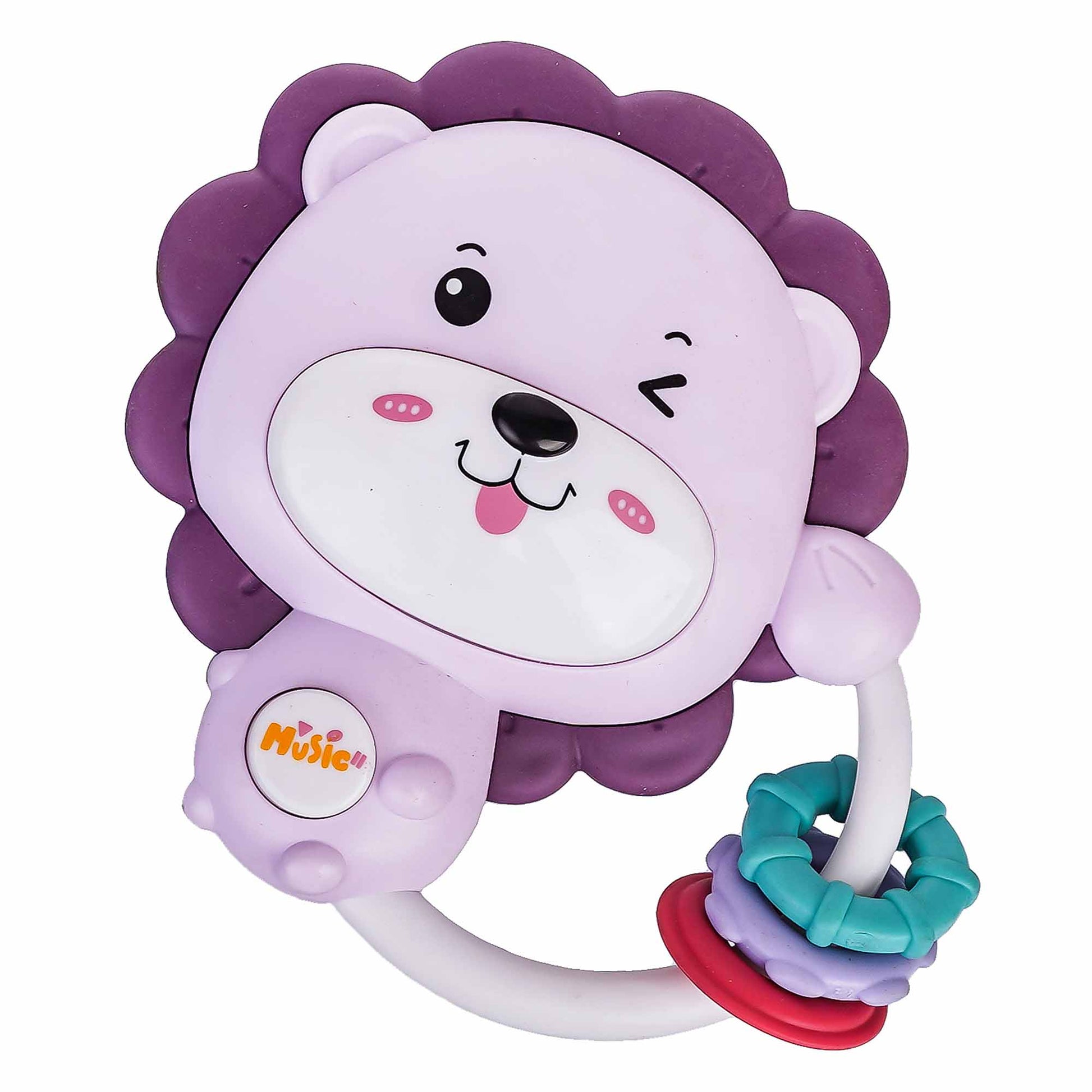 Cute Lion Purple Baby Rattle Toy