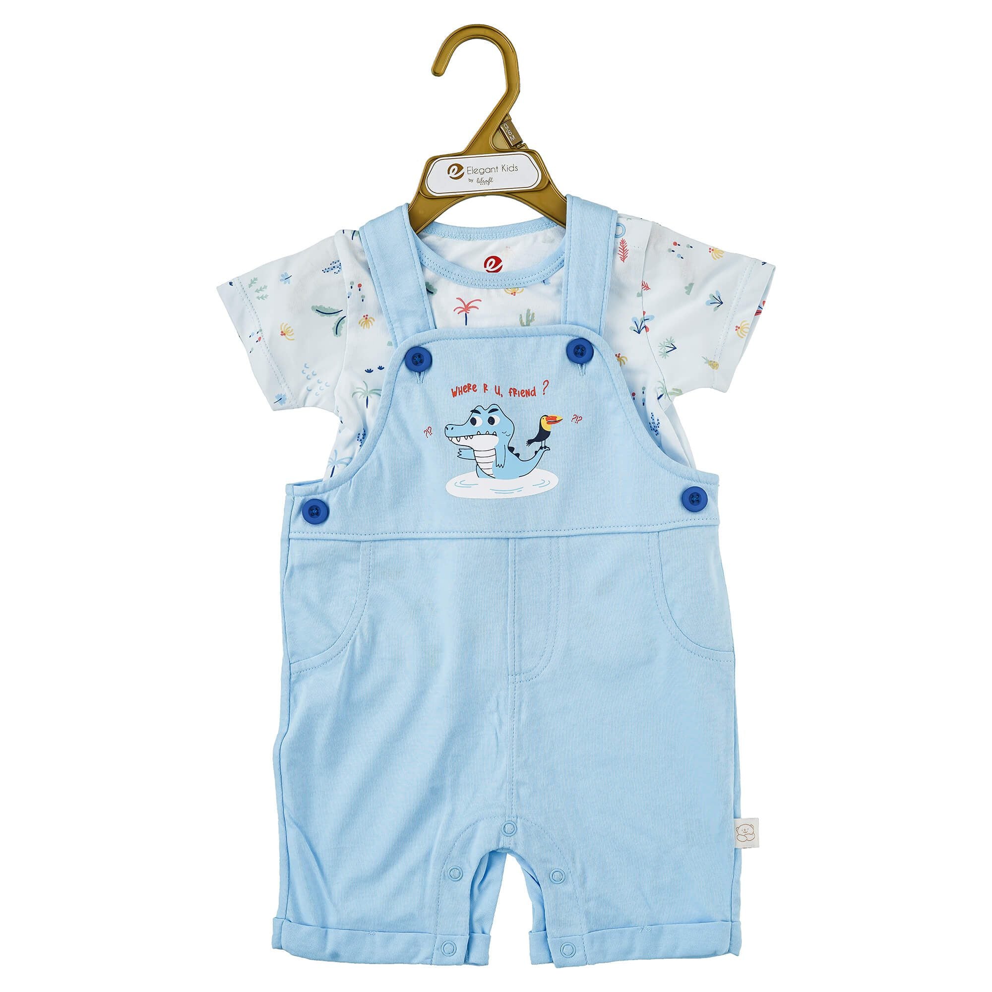 Crocodile and Toucan Dungaree Set