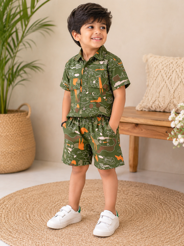Olive Sketch Co-ord Set