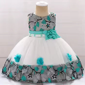 Floral Embroidered Mesh Dress