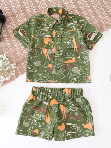 Olive Sketch Co-ord Set